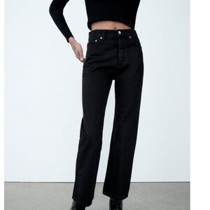 Zara High-Rise Straight Leg Jeans